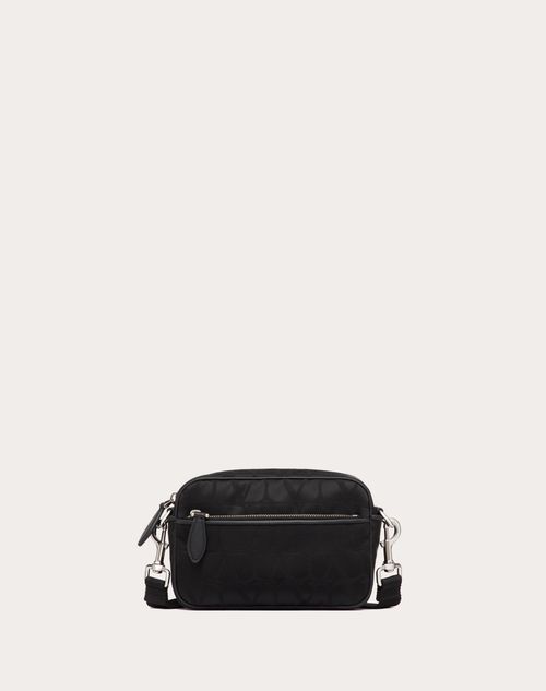 Valentino Garavani - Bolso De Hombro Toile Iconographe De Tejido Técnico Con Detalles De Cuero - Negro - Hombre - Bolsos De Hombro