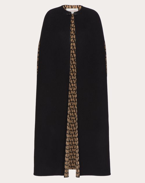 Toile Iconographe Wool Cape in Black - Valentino