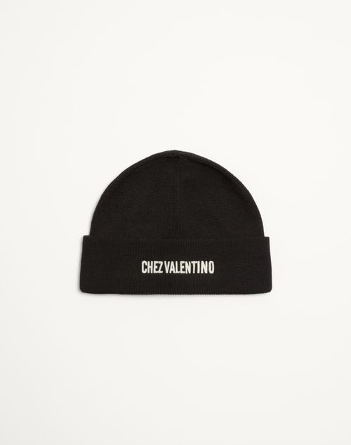 Valentino Garavani - Chez Valentino Knitted Wool Beanie - Black - Man - Hats And Gloves