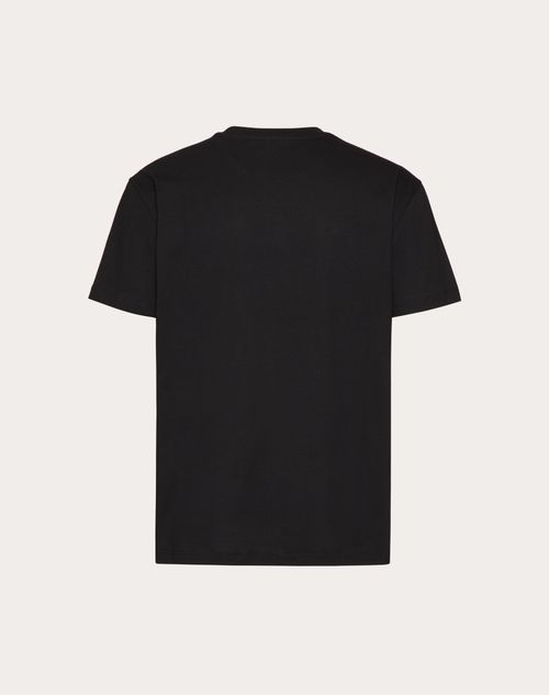 Valentino - Cotton Crewneck T-shirt With Vltn Print - Black - Man - Shelve - Mrtw (logo)