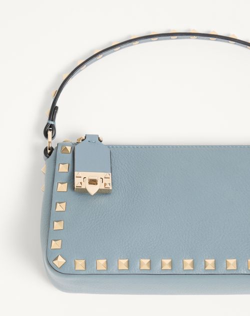Valentino Garavani - Small Rockstud Grainy Calfskin Crossbody Bag - Stone - Woman - Bags