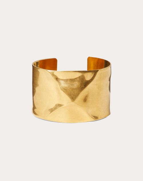 Valentino Garavani - Roman Stud Hammered-effect Metal Bracelet - Antique Brass - Woman - Woman Bags & Accessories Sale