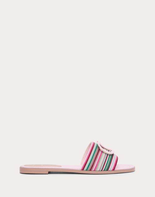 Valentino Garavani - Valentino Garavani Slide Sandal In Nappa - Multicolored - Woman - Slides And Thongs