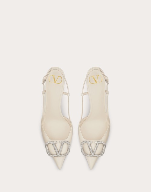 Escarpins Valentino à Bride Cheville 'Vlogo Signature' - Talon 80mm En Suède Marron - Taille D'Origin