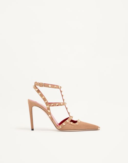 Valentino Garavani - Rockstud Suede Pumps 100mm - Camel - Woman - Pumps And Slingbacks