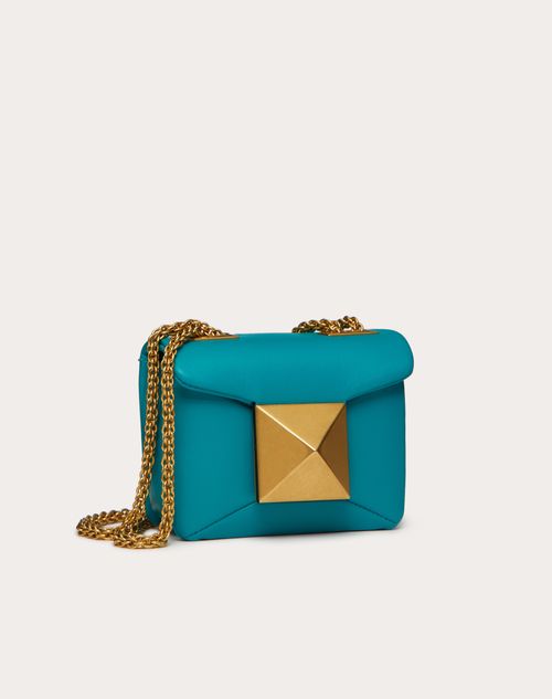 one stud nappa micro bag with chain
