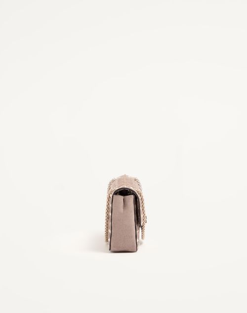 Valentino Garavani - Valentino Garavani Rockstud Spike Medium Suede Shoulder Bag - Grey - Woman - Shoulder Bags