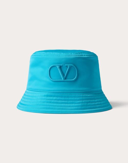 Valentino Garavani - Vlogo Signature Nylon Bucket Hat With Vlogo Embroidery - Sky Blue - Man - Hats And Gloves