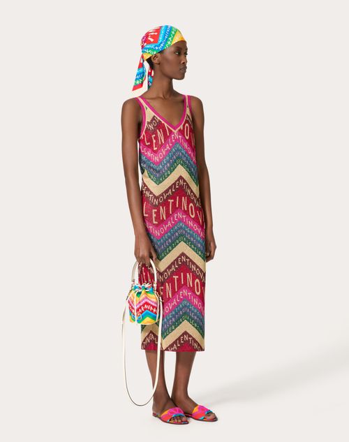 Valentino - Vestido De Valentino Chevron Y Lúrex - Multicolor - Mujer - Vestidos