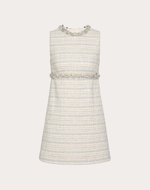Valentino - Embroidered Delicate Tweed Short Dress - Ivory/grey/azure - Woman - New Shelf - W Pap W1 Delicate