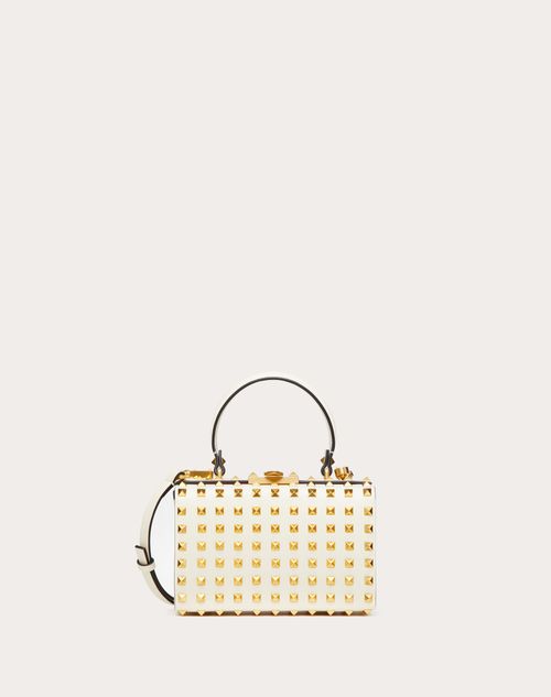 Valentino Garavani - Rockstud Grainy Calfskin Box Bag With All-over Studs - Light Ivory - Woman - Woman Bags & Accessories Sale