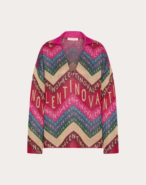 Valentino - Valentino Chevron Lurex Sweater - Multicolor - Woman - Ready To Wear