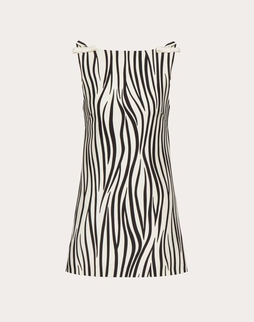 Valentino - Zebra 1966 Print Crepe Couture Dress - Ivory/black - Woman - Ready To Wear