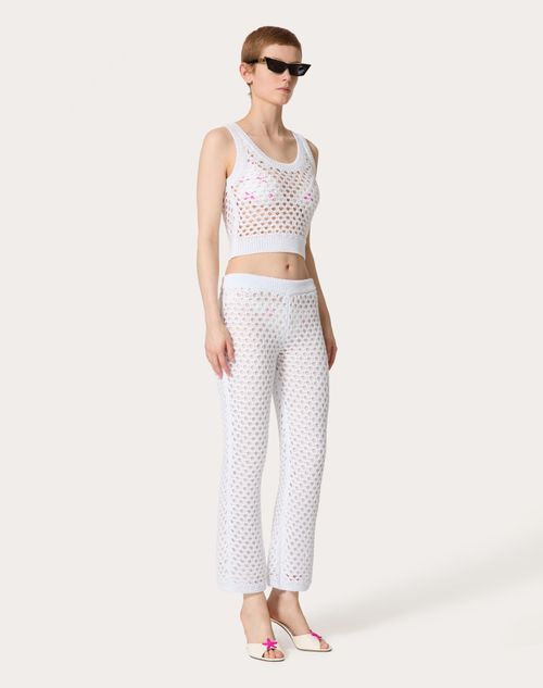 Valentino - Viscose, Lurex And Sequin Trousers - White - Woman - Trousers And Shorts