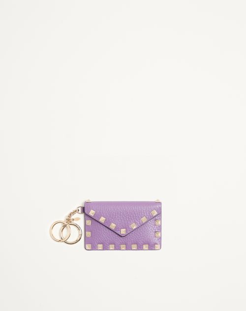 Valentino Garavani - Valentino Garavani Rockstud Charm In Grainy Calfskin - Lilac - Woman - Wallets And Small Leather Goods