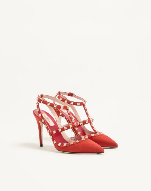 Valentino Garavani - ロックスタッズ スエード パンプス 100mm - レッド - ウィメンズ - パンプス