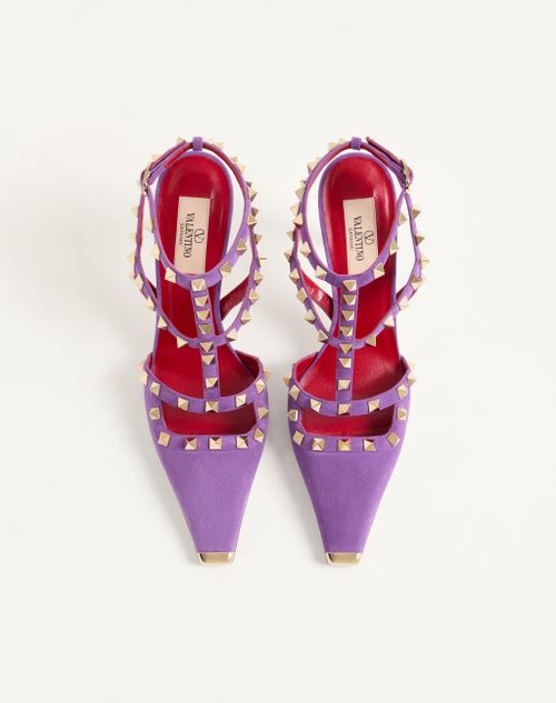 Valentino Garavani - Rockstud Suede Pumps 100mm - Purple - Woman - Pumps And Slingbacks