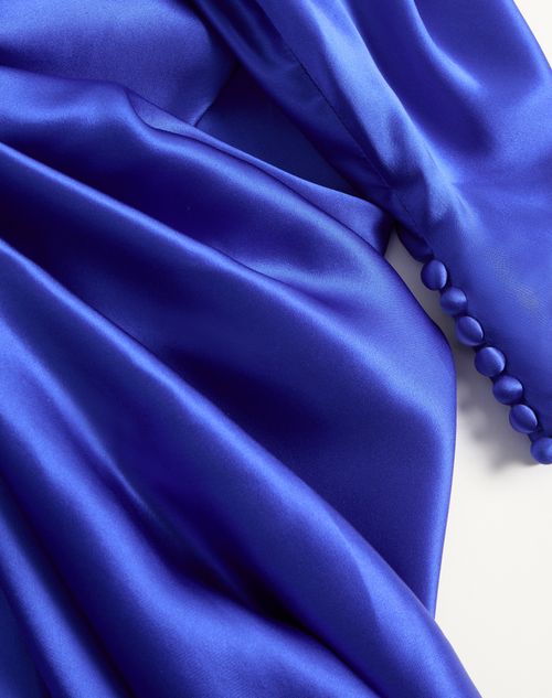 Valentino - Crepe Satin Gown - Cobalt - Woman - Gowns