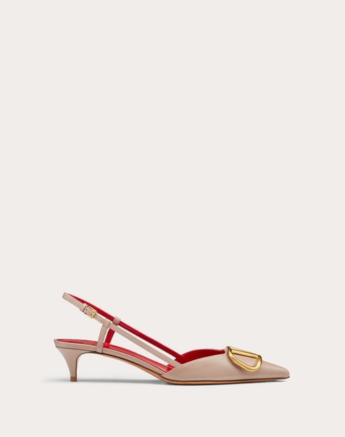 Valentino Garavani - Décolleté Slingback Vlogo Signature In Vitello 40mm - Poudre - Donna - Décolleté