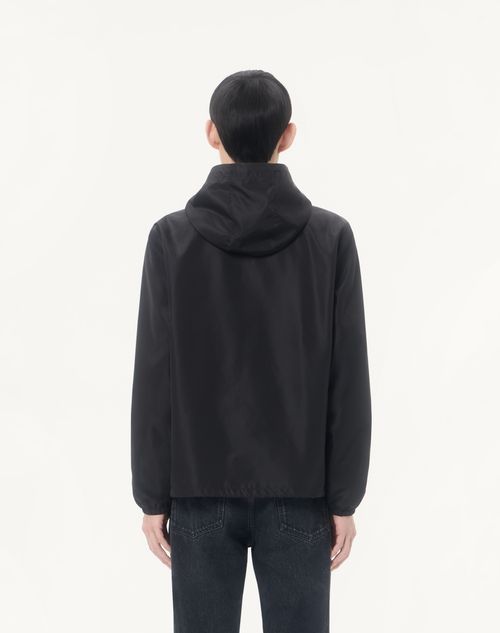 Valentino - ヴァレンティノ Vゴールド ライトウェイトナイロン フード付きウインドブレーカー - ブラック - メンズ - ジャケット＆ダウン