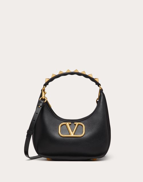 Valentino Garavani - Stud Sign Calfskin Hobo Bag - Black - Woman - Shoulder Bags