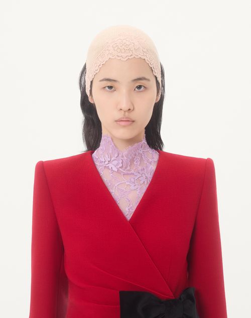 Valentino - Wool Crepe Jacket With Contrasting Bow - Paris/black - Woman - Jackets And Blazers