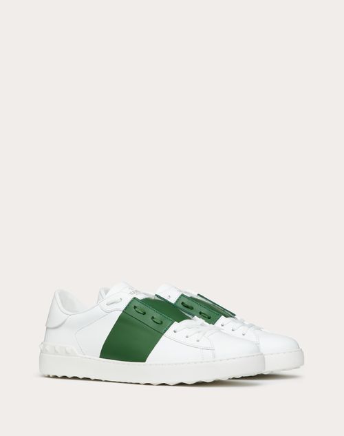 Valentino Garavani - Calfskin Open Sneaker - White/green - Man - Sneakers