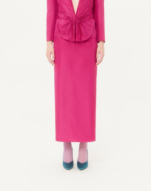 Valentino - Long Taffeta Skirt - Fuchsia - Woman - Skirts
