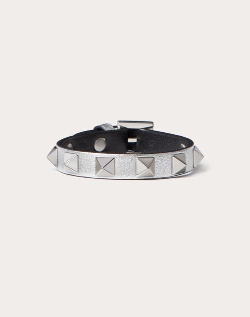 Valentino Garavani - Rockstud Bracelet - Silver/black - Woman - Leather Bracelets - Accessories