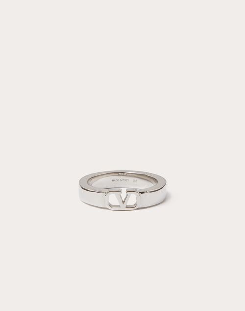 Valentino VLOGO SIGNATURE METAL RING WITH PEARLS AND CRYSTALS