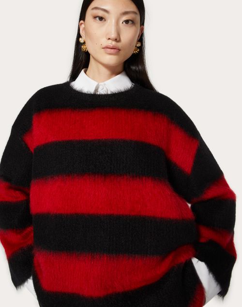 Mohair Jumper for Woman in Red/black | Valentino SK