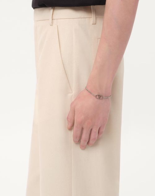 Valentino Garavani - Valentino Garavani Vlogo Signature Metal Bracelet - Transparent - Man - Jewellery