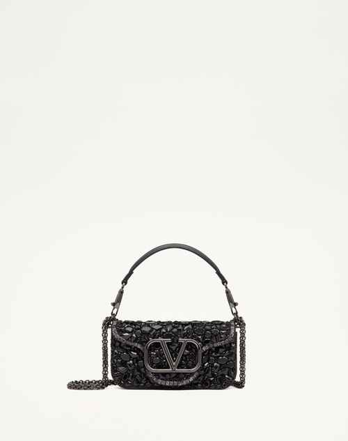 Small Valentino Garavani Locò Shoulder Bag With Crystals for Woman 