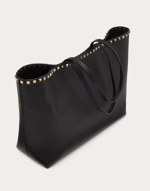 Rockstud Grainy Calfskin Tote Bag for in Black | US