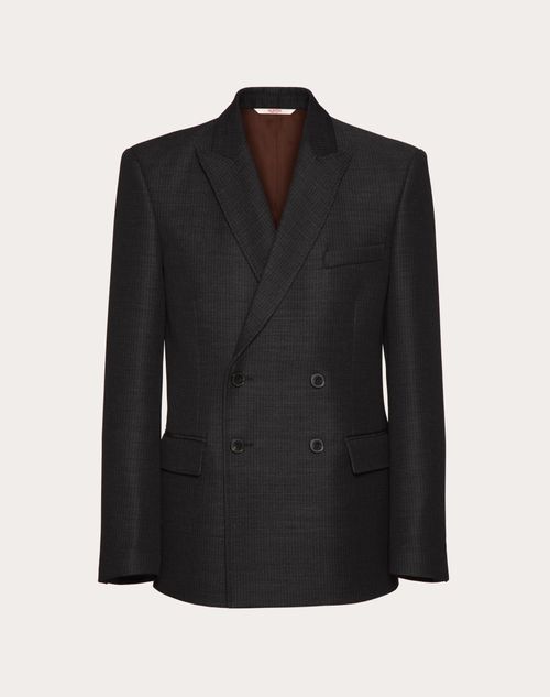 Valentino - Double-breasted Wool Jacket - Grey - Man - Coats And Blazers
