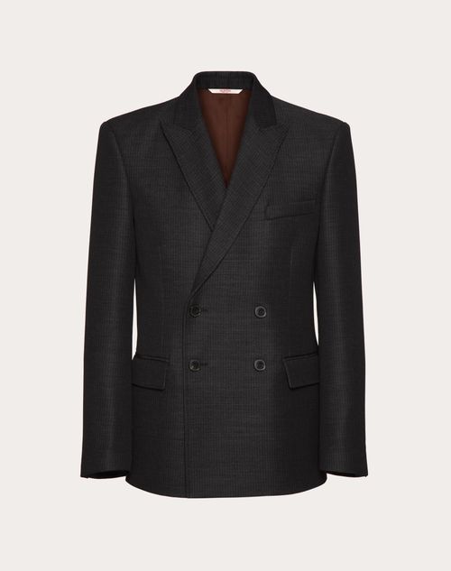 Valentino - Veste Croisée En Laine - Gris - Homme - Manteaux Et Blazers