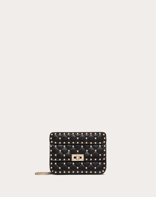 Small Nappa Rockstud Spike for Woman in Black | Valentino US