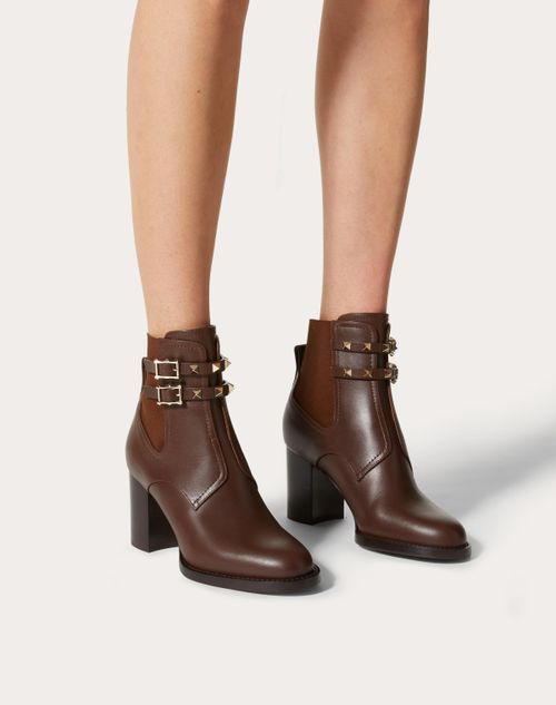 Valentino Garavani - Rockstud Calfskin Ankle Boot 70 Mm - Fondant - Woman - Boots