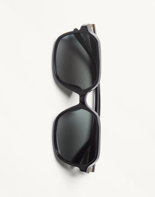 Valentino - リサイクルアセテート レクタングル アイウェア - ブラック/グレー - ウィメンズ - アイウェア