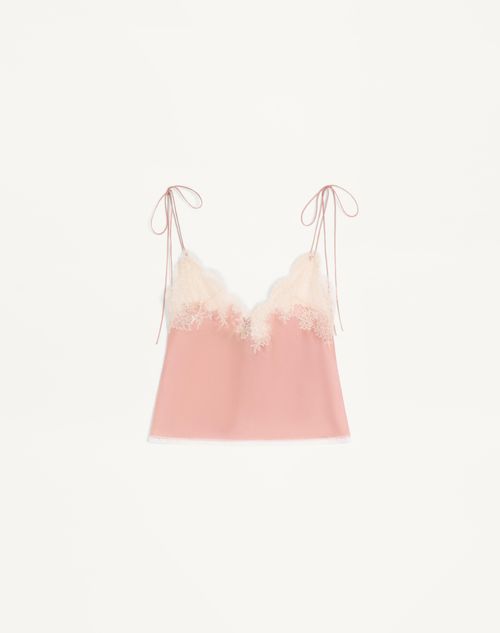 Valentino - Crepe De Chine Top - Salmon - Woman - Shirts And Tops