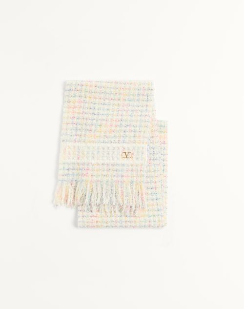 Valentino Garavani - Vlogo Signature Wool And Cashmere Scarf - Ivory/gold - Woman - Soft Accessories