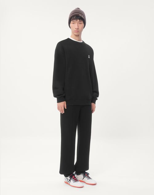 Valentino - Cotton Jogging Pants With Chez Valentino Patch - Black - Man - Ready To Wear