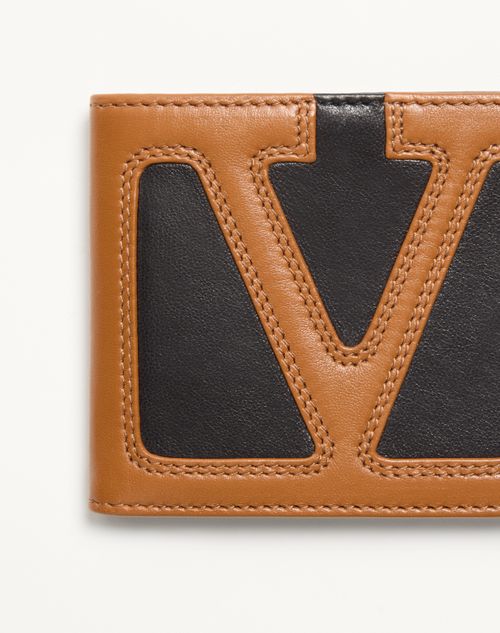 Valentino Garavani - Valentino Garavani Viva Superstar Nappa Leather Wallet - Black/spice - Man - Accessories
