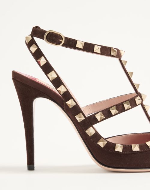 Valentino Garavani - Rockstud Suede Pumps 100mm - Ebony - Woman - Pumps