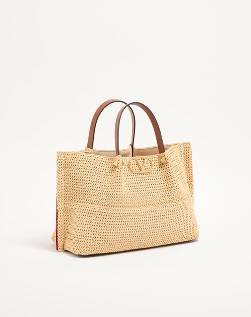 Valentino Garavani - Medium Straw Summer Tote - Natural - Woman - Totes