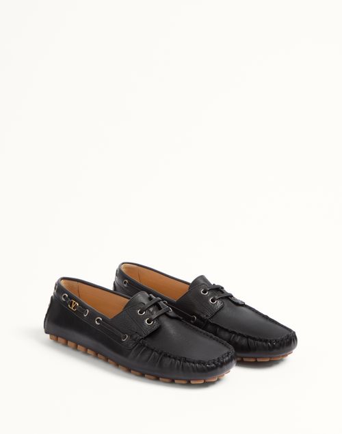 Valentino Garavani - Driver Fastaway Buffalo Loafer - Black - Man - Fashion Formal - M Shoes