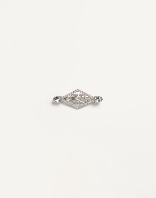 Valentino Garavani - Rêve Radieux Hairclip In Metal And Swarovski® Crystals - Palladium - Woman - Hair Accessories