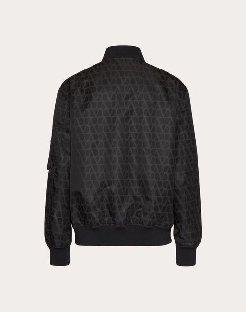 Valentino - Bomber In Nylon Con Stampa Toile Iconographe - Nero - Uomo - Giacche E Piumini