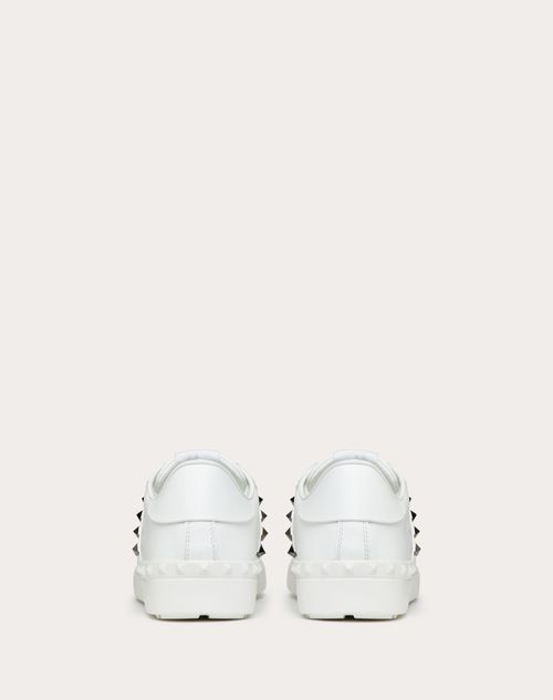 FLATFORM ROCKSTUD UNTITLED SNEAKER IN WHITE MIX BLACK CALFSKIN