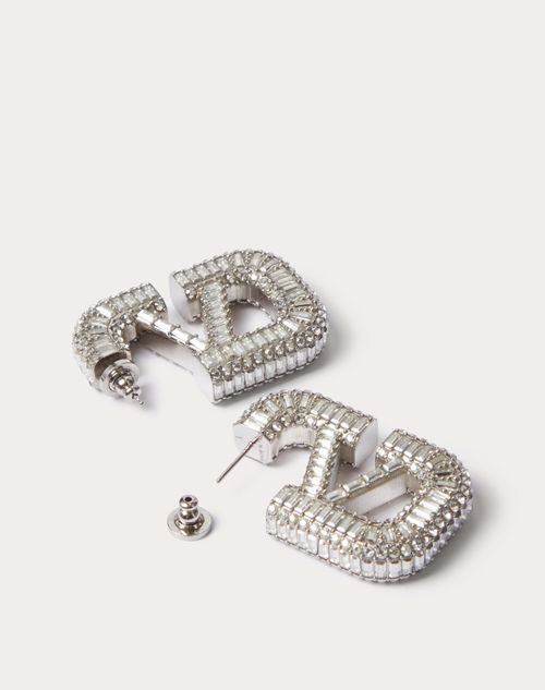 Valentino Garavani - Vlogo Signature Earrings - Palladium/silver - Woman - Jewelry